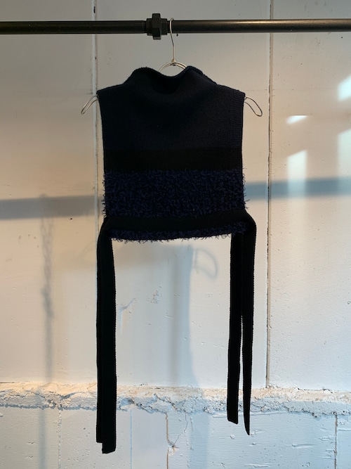 TAN   TULLE BORDER VEST (NAVY)