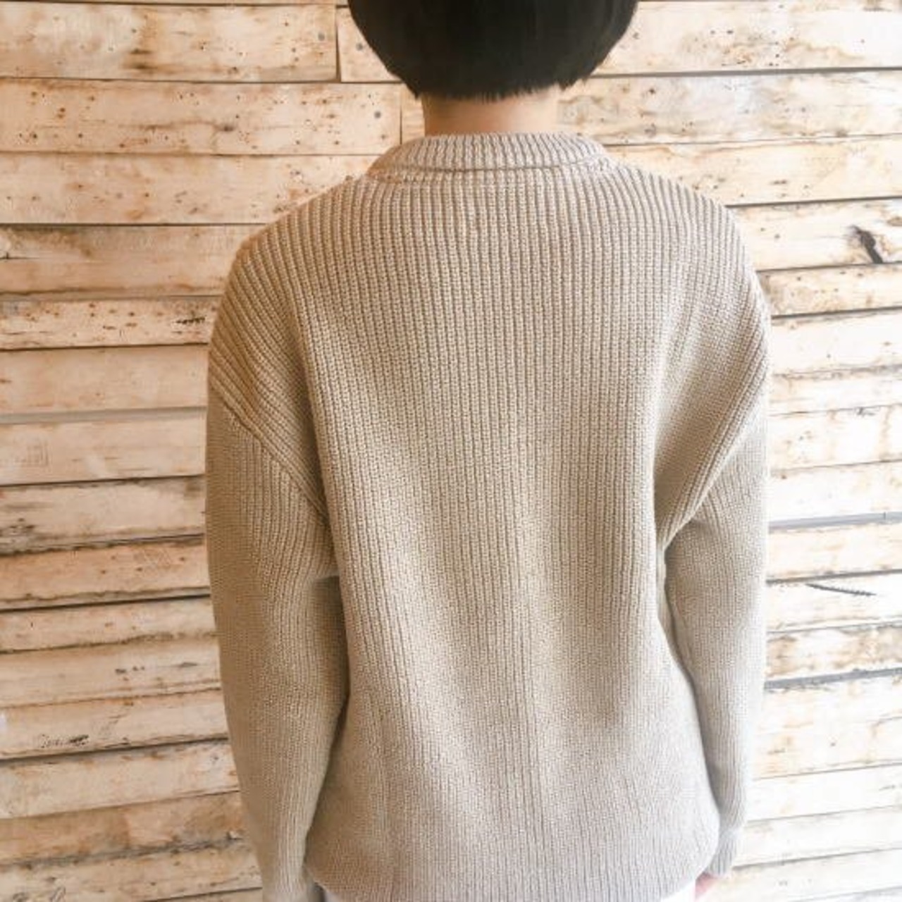 TOPANGA LADY'S コットン畦ニット ベージュ