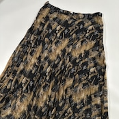 伊太利屋 イタリヤ タグ付き アニマルデザイン 総柄 シアー ロングスカート 15/ブラック ベージュ