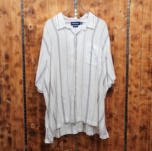 polo golf clayton 開襟シャツ リネン XXL/ストライプ ralphlauren ラルフローレン オープンカラーシャツ