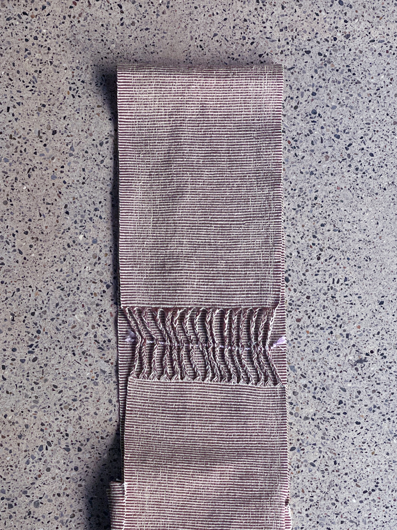 Lua／Cotton shoulder box bag（stripe）