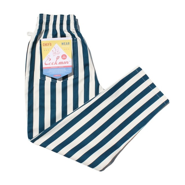 COOKMAN (クックマン) Chef Pants Wide stripe (シェフパンツ ワイドストライプ) ネイビー 231-83833