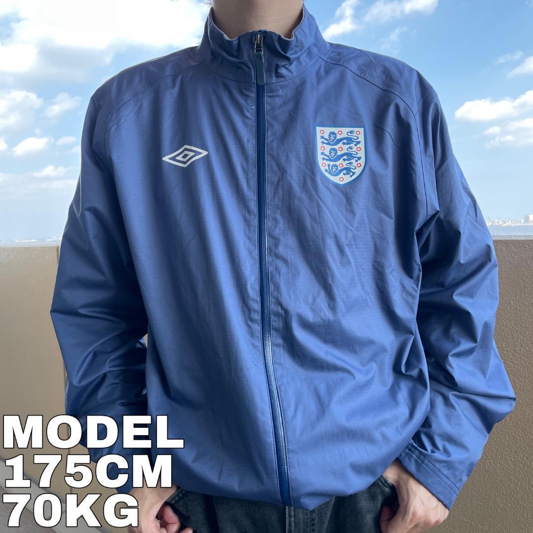 00s イングランド代表　アンブロ　ナイロンジャケット　ネイビー　Mサイズ 00s アンブロ イングランド代表 ナイロンジャケット y2k ヴィンテージ