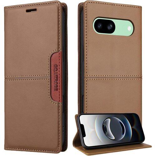 MUSECRASH Google Pixel 8a 用 手帳型 スマホケース 財布型 RFIDブロッキング カード収納付き 高級PUレザー 耐衝撃 マグネット式 スタンド機能 全面保護 ブラウン Google Pixel 8A 3217