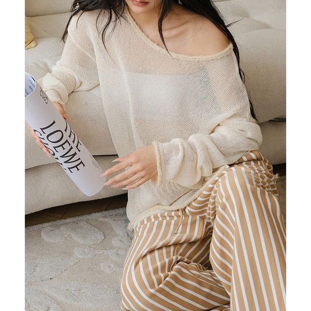 オーバーサイズシースルーニット 0020