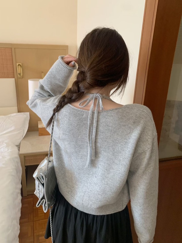 (予約) mellounge  / Halter top knit cardigan 3color