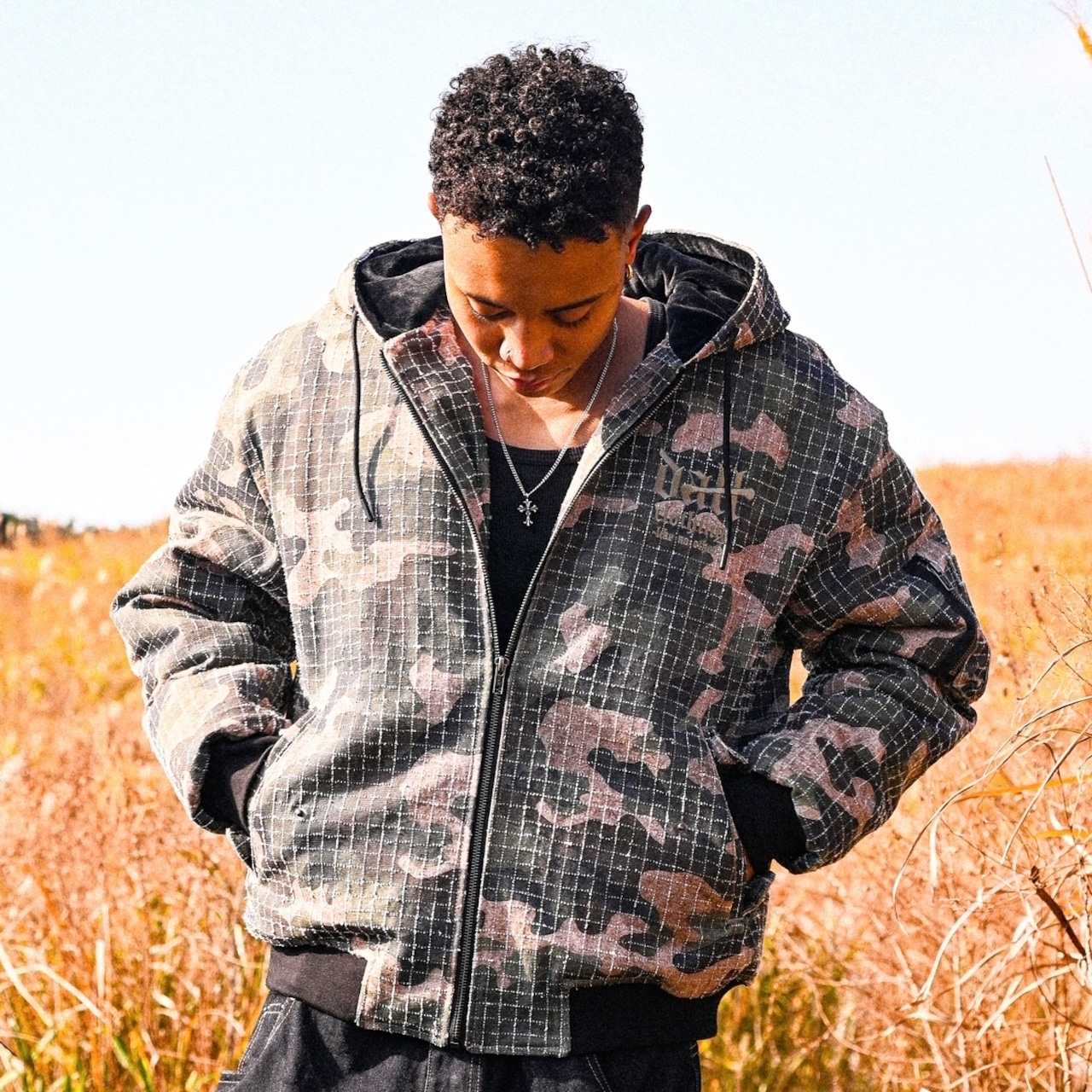 OG LOGO RIPSTOP CAMO HOODED JACKET