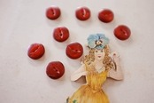 50s フランス 夜の木苺とルーサイトボタン ９p ヴィンテージ