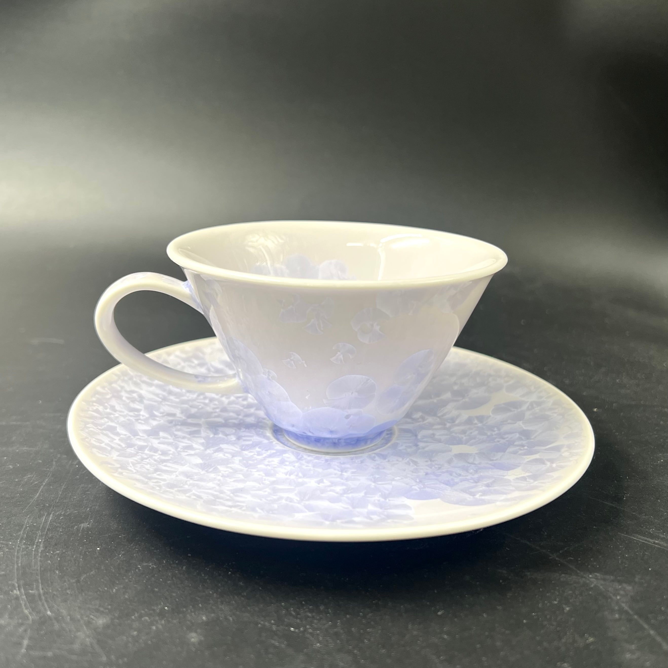 OUTLET 花結晶 コーヒーカップ&ソーサー 藤 京焼清水焼 | 京焼 陶あん 