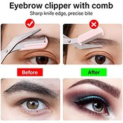 GRAYSPCE 眉毛トリマーはさみ、コーム付きプロフェッショナル眉毛コームはさみステンレス鋼精密眉毛はさみ眉毛トリミングツール小さな眉毛グルーミング美容ツール男性女性 (Black)