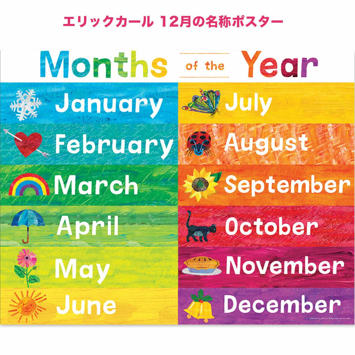 エリック・カール 12月の名前ポスター(英語)