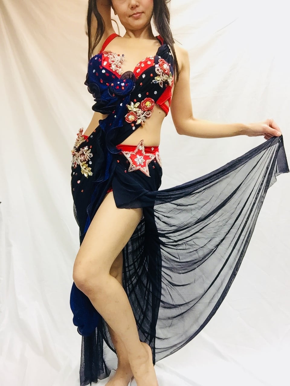 エジプト製 ベリーダンス衣装 赤&紺 | shamirajapan