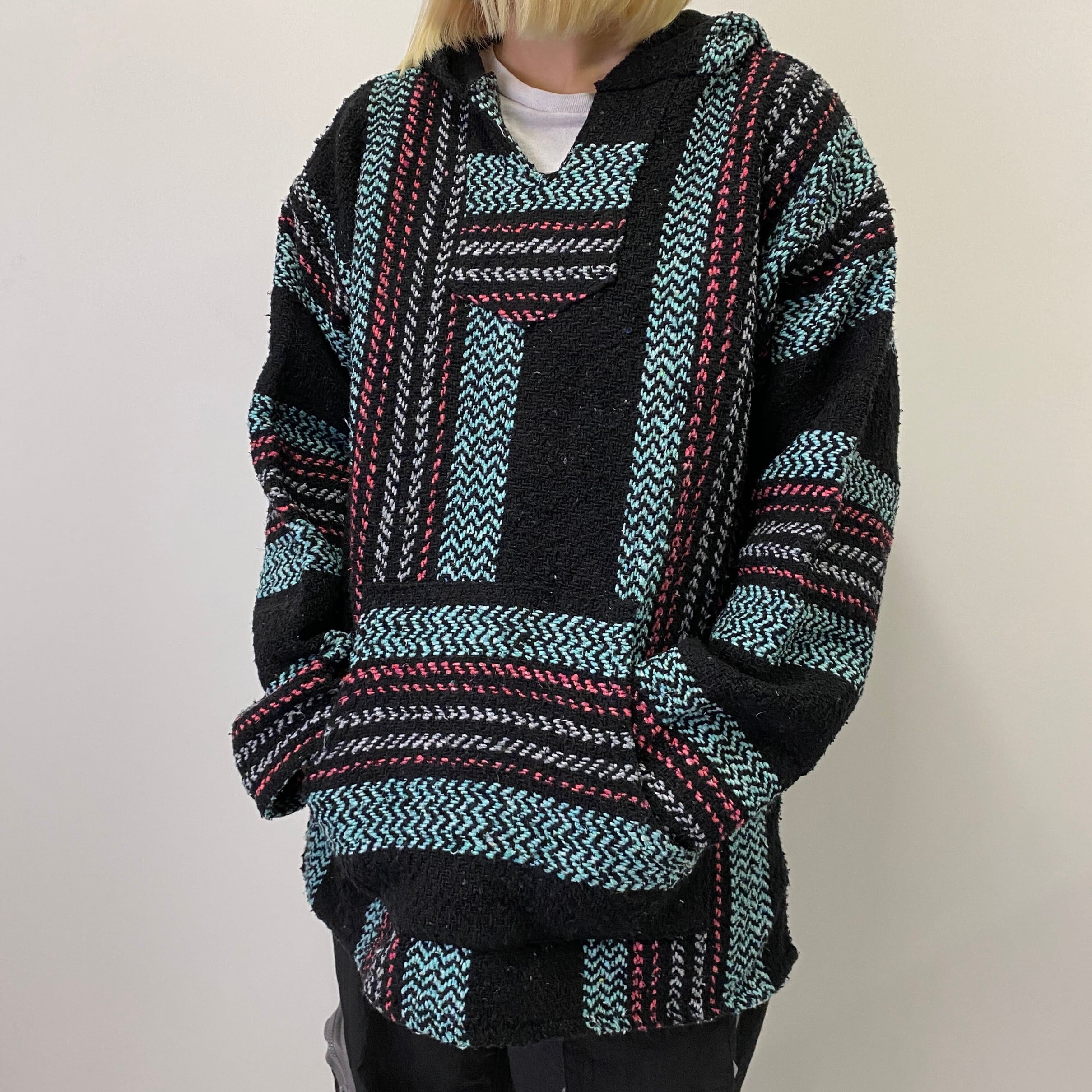 メキシコ製 BAJA JOE メキシカンパーカー プルオーバーパーカー メンズ  