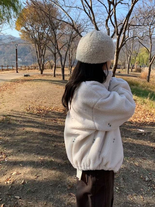 (予約) signature / Fog embroidered fleece jumper 1color