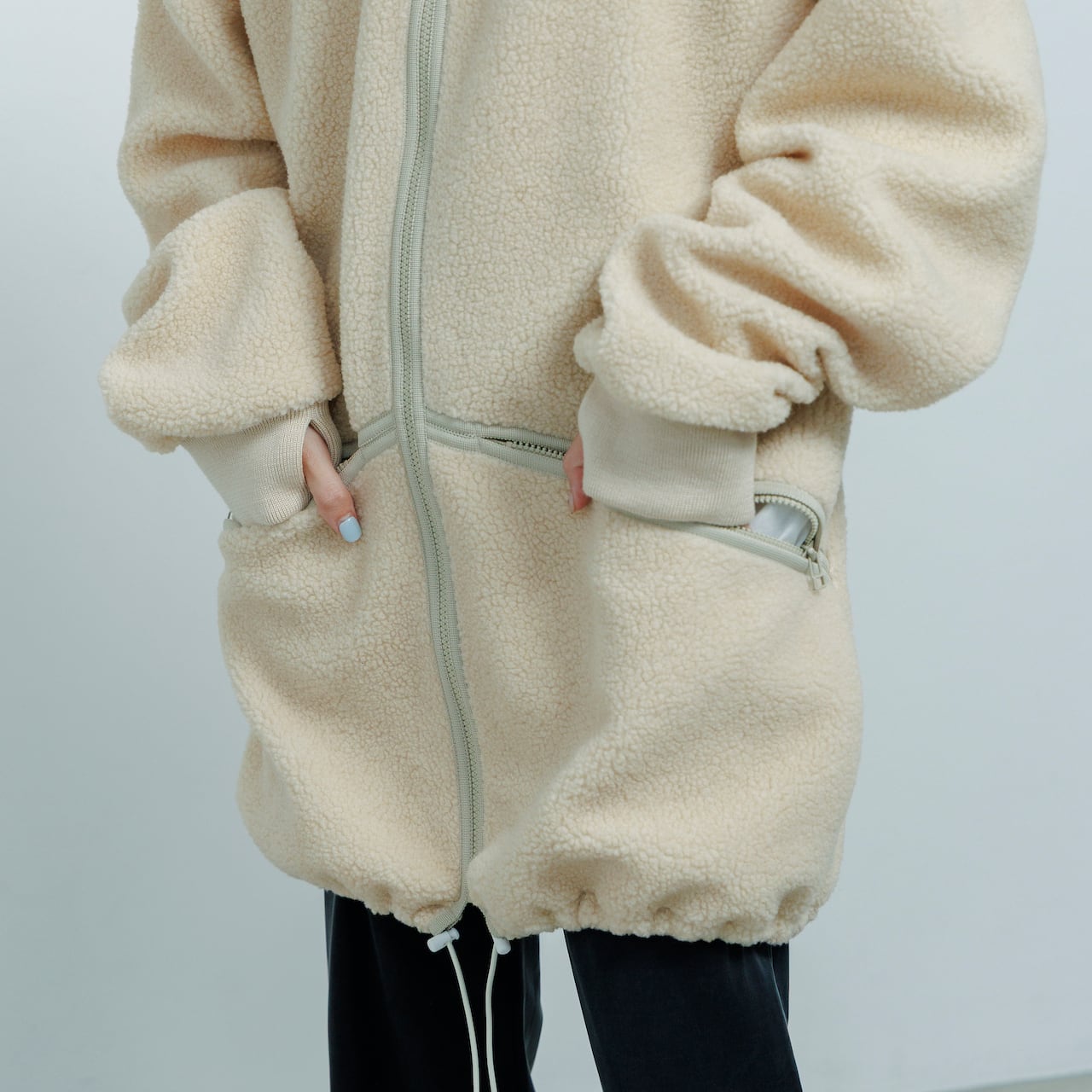 AO-77 puffy boa jacket / off white