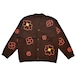 CC HEART FLOWER HAND EMBROIDERY CARDIGAN -BROWN-