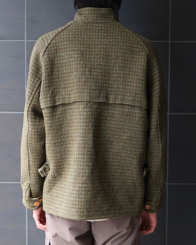Check side buckle double zip blouson