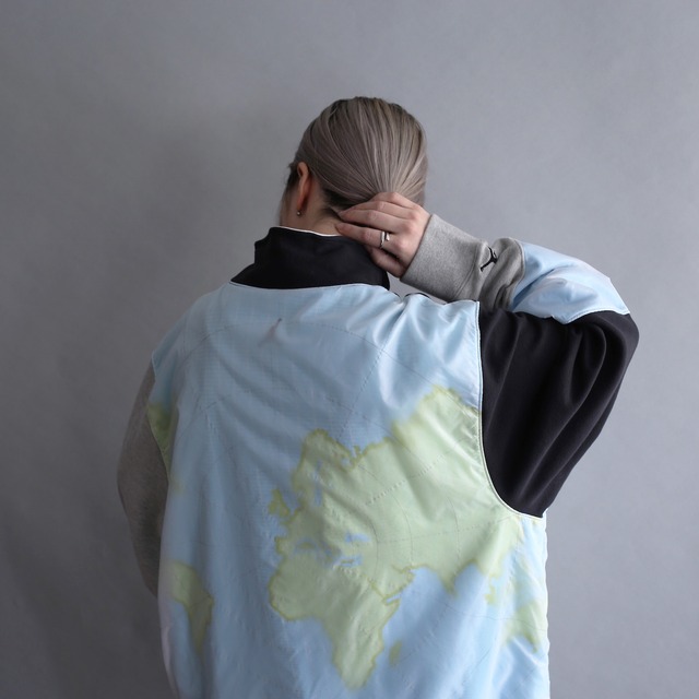 "Jordan" front switching and back map design zip-up jacket