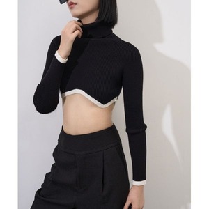 Contrast Trim Cropped Knit 501554