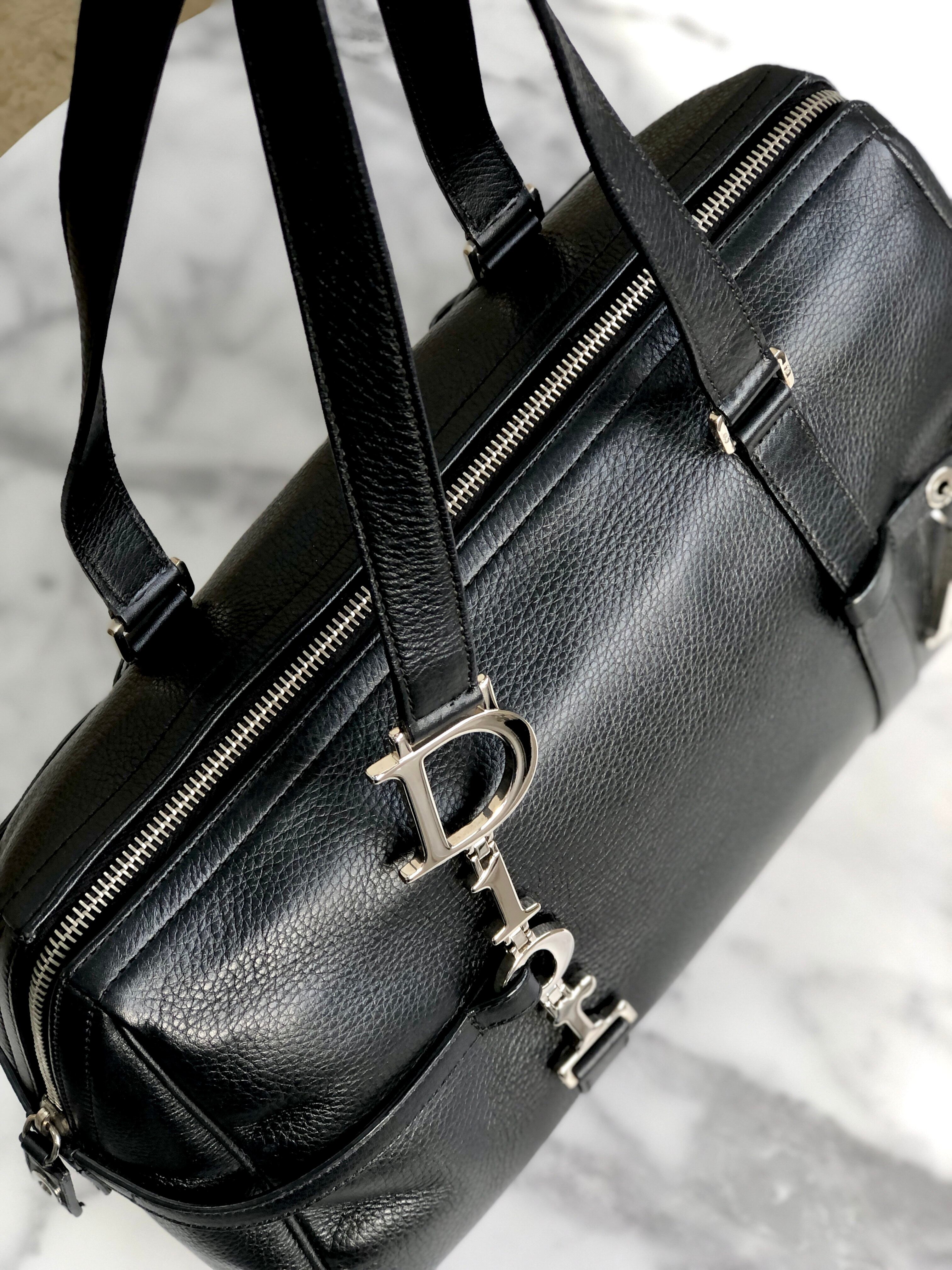 正規品　本革クリスチャン・ディオール レザーミニボストンバッグ　ビンテージ Dior ディオール 2WAYミニボストンバッグ レザー×ラバー オレンジ×白