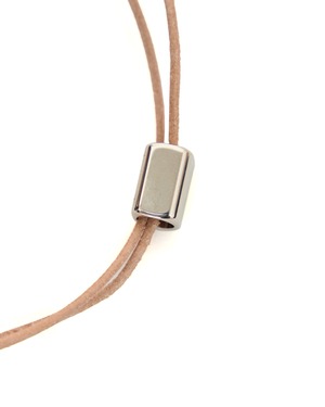 m's braque "LEATHER CORD CERAMIC&WOODS NECKLACE〔RED〕"