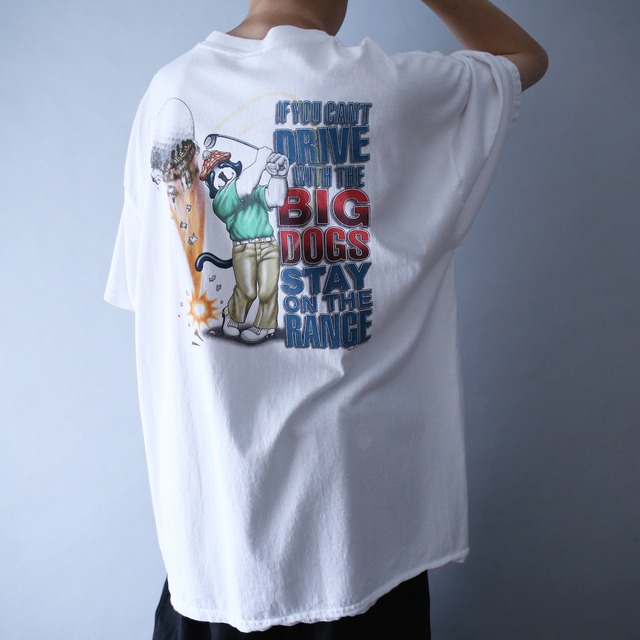 "BIG DOGS" back printed XXL super over silhouette h/s tee