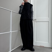 Wzipフリースフーディーvest/ブラック