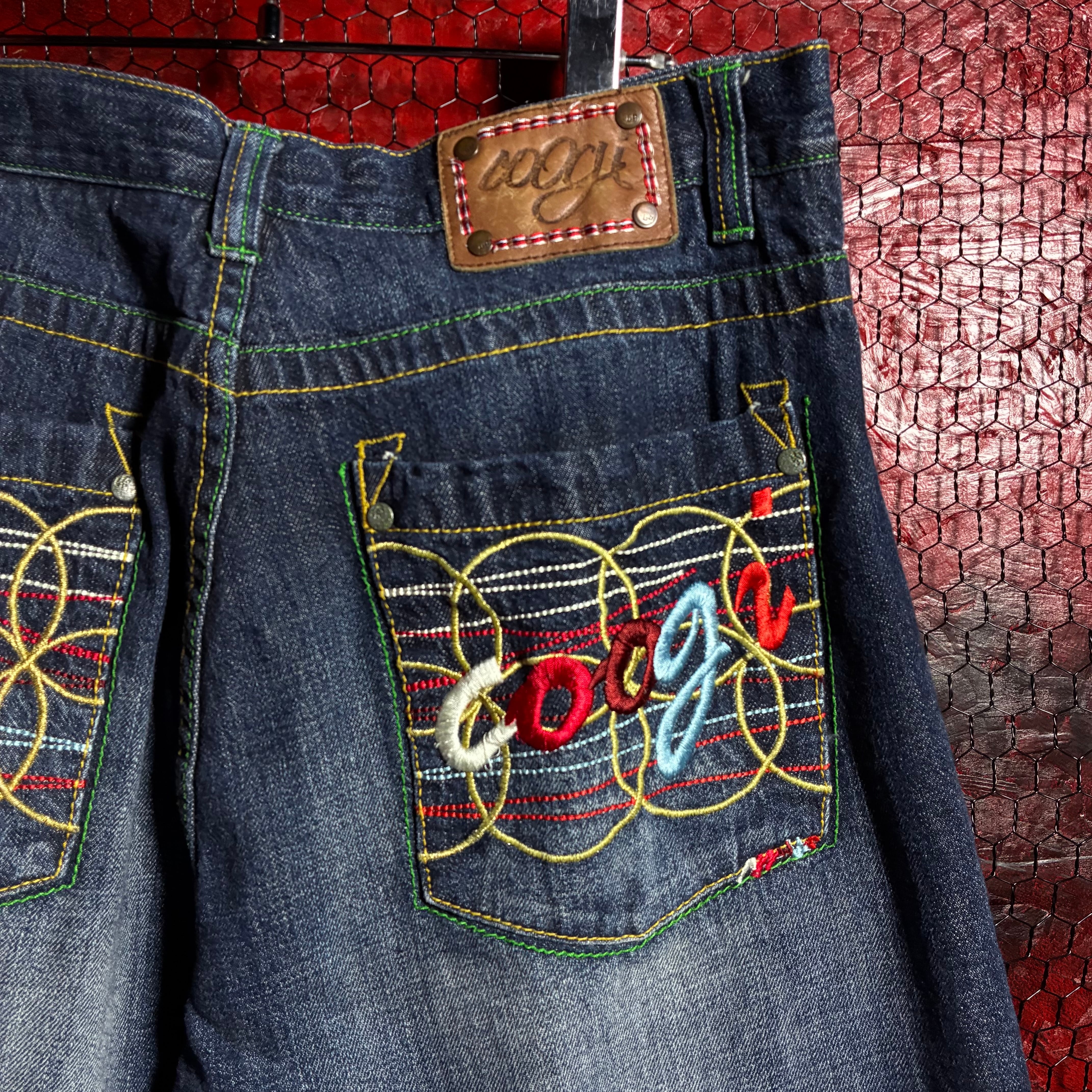 COOGI Hip Hop デニムショーツ 刺繍 ブルー W36 クージー | 古着屋 the