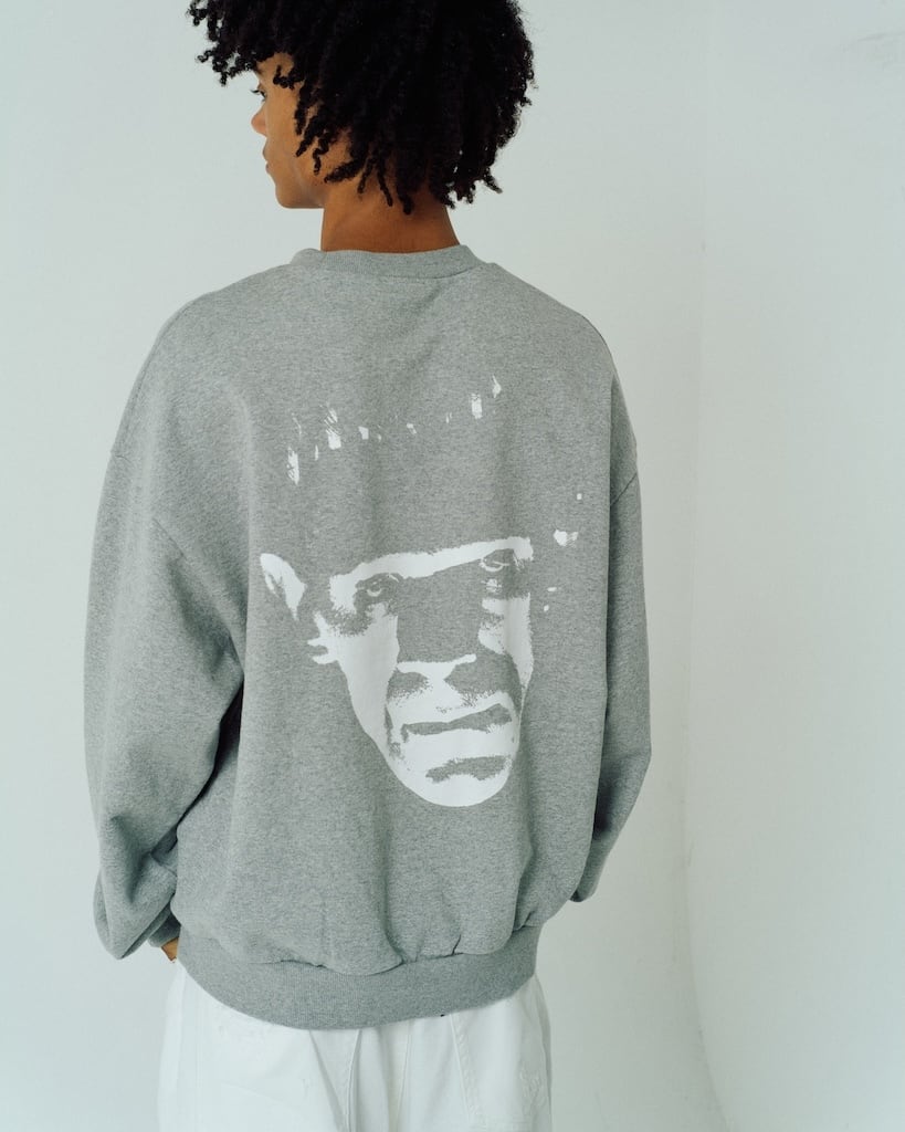 ADAM PATEK Frankenstein face print crewneck (M/GRY) AP2524018