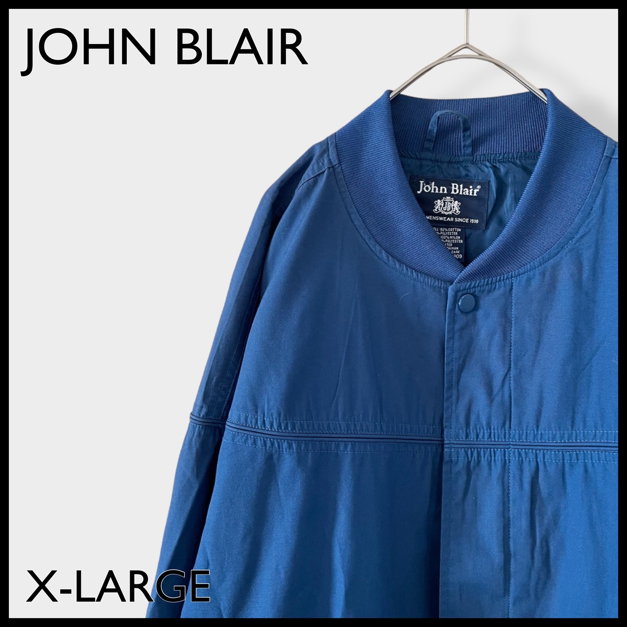 【JOHN BLAIR】ダービージャケット ブルゾン ジャンパー カップインショルダー アウター X-LARGE ビッグシルエット オーバーサイズ US古着　