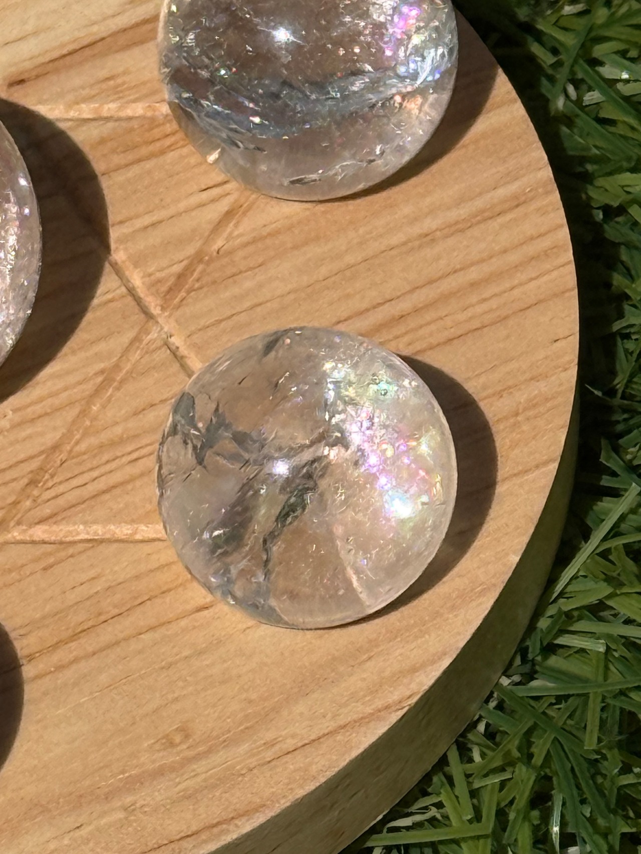 七星陣・空間浄化セット⭐️アイリスクォーツスフィア七星陣セット☪️木製台座10cm［SS1]・画像4