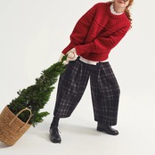 【2color】ほのあかり揺れる、冬のコクーンパンツ《P0328》