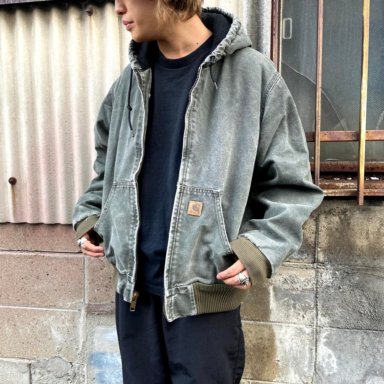 カーハート アクティブパーカー ワークジャケット メンズL相当 古着 Carhartt ダック地 モスグリーン 緑【ワークジャケット】 | cave  古着屋【公式】古着通販サイト