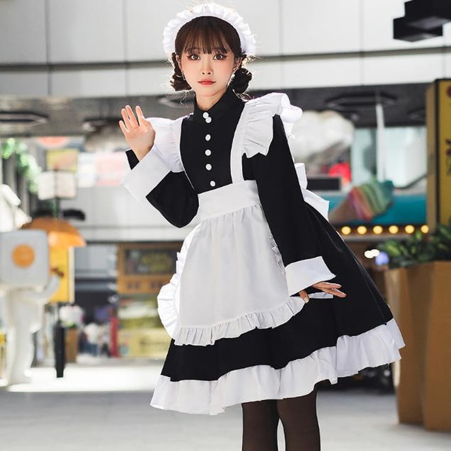 SEASONZ COS系 ワンピ メイド服 コスプレ衣装 ロリータ コンカフェ衣装 キャスト衣装 メイドカフェ レトロ ゆめかわ