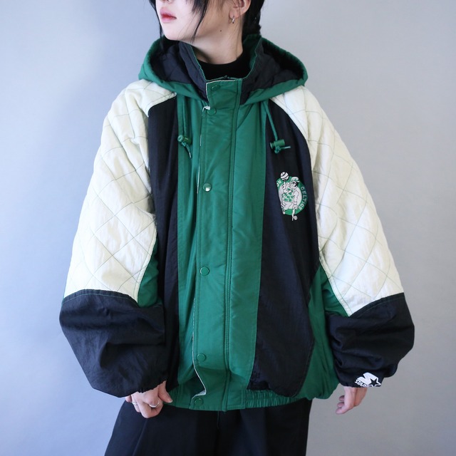 "STARTER × NBA" boston celtics 3-tone loose silhouette nylon blouson