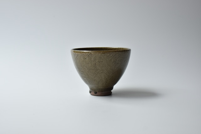 小代瑞穂窯 / 福田るい : カフェオレボウル (大) アヤしの 緑
