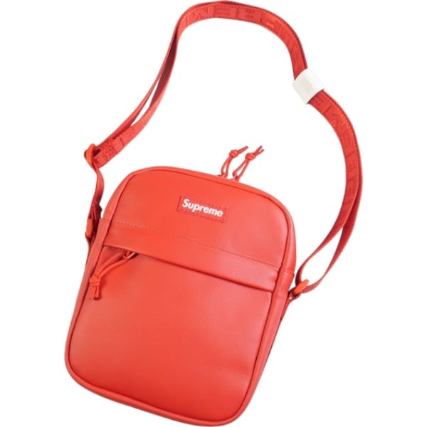Supreme Leather Shoulder Bag red