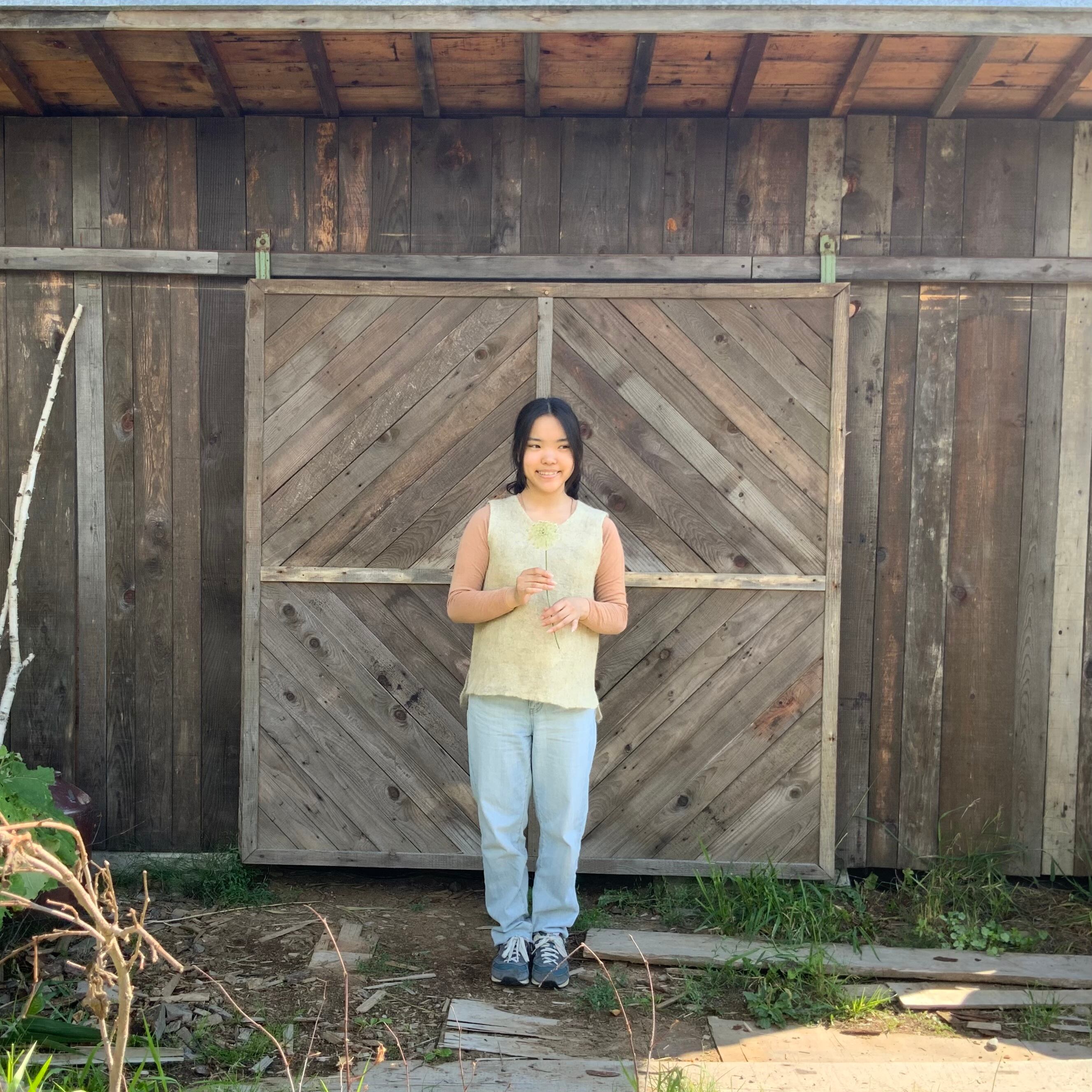 Vepo2 203 かぶりベスト 薄いグリーン 粗清草堂