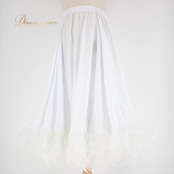 社交ダンス 衣装 スタンダード スカート パニエ ペチコート レッスンウェア 白 ホワイト系 prima boutique プリマブティック 無地 社交ダンススカート スカート丈68cm ウエスト約29cm ウエストゴム 伸縮性 ポリエステル おしゃれダンス衣装 踊り用スタイル ホワイトドレス パーティー用 ドレス レディースウエア フェミニン ストレッチ素材 エレガント ダンスレッスン用