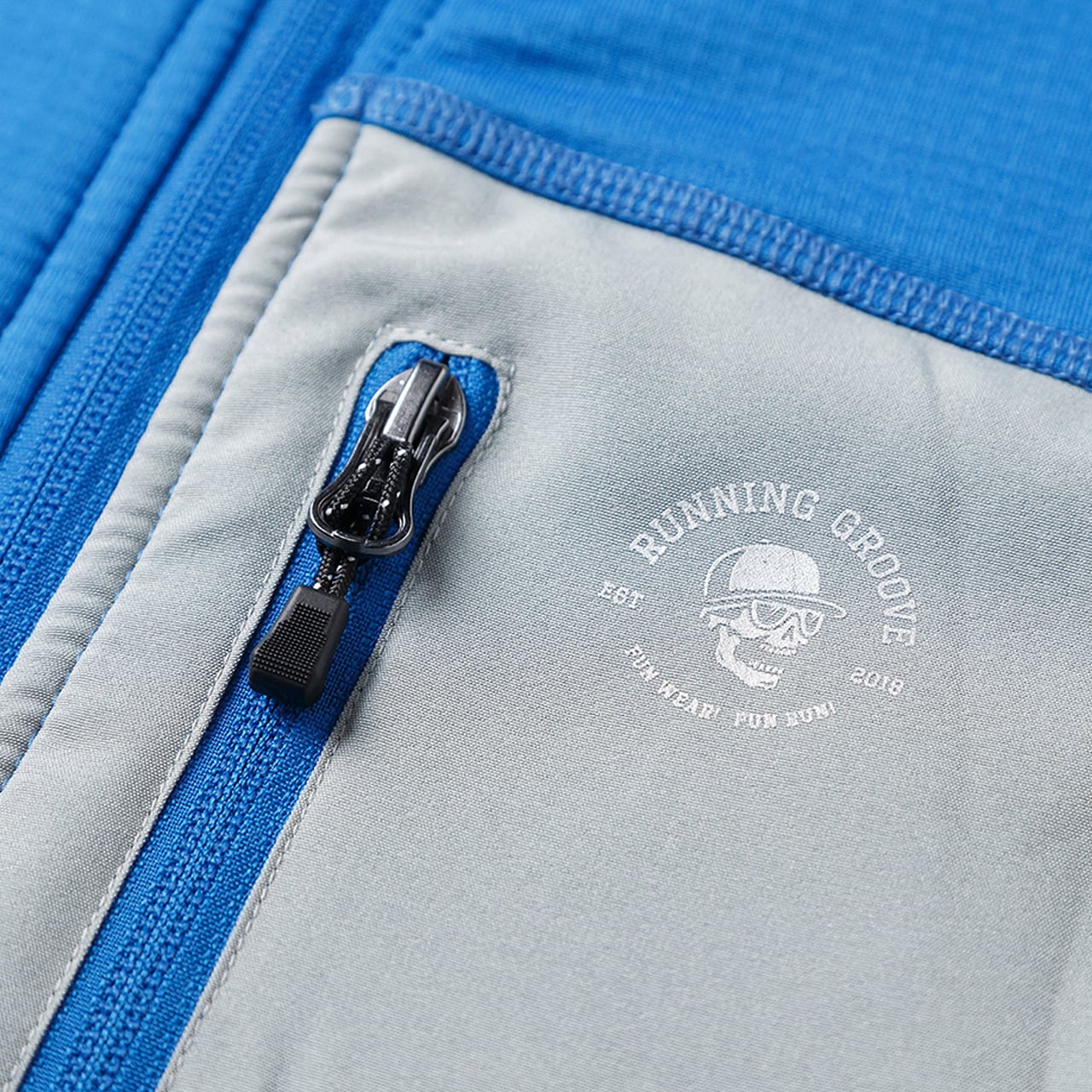 RGBF-001 BLUE フルジップブロックフリースパーカー | RUNNING GROOVE