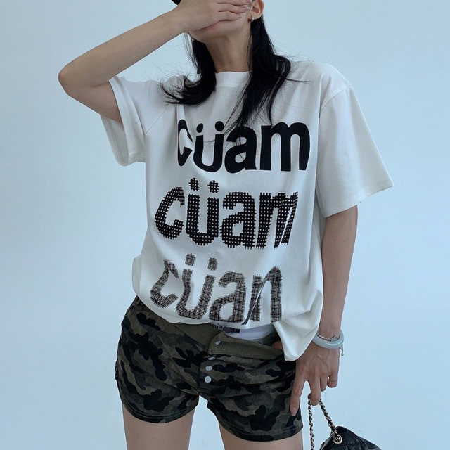 big logo design short-sleeve tee　ビッグロゴデザイン半袖ティー　J2058