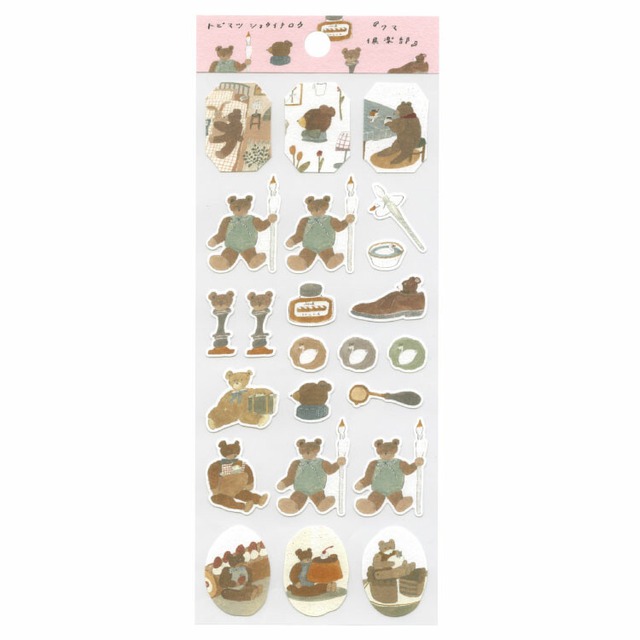 トビマツショウイチロウ　クマ倶楽部　コットンペーパーシール　ST01