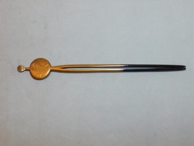 光石ベークライト簪 bakelite work ornamental hair pin(glass stone)