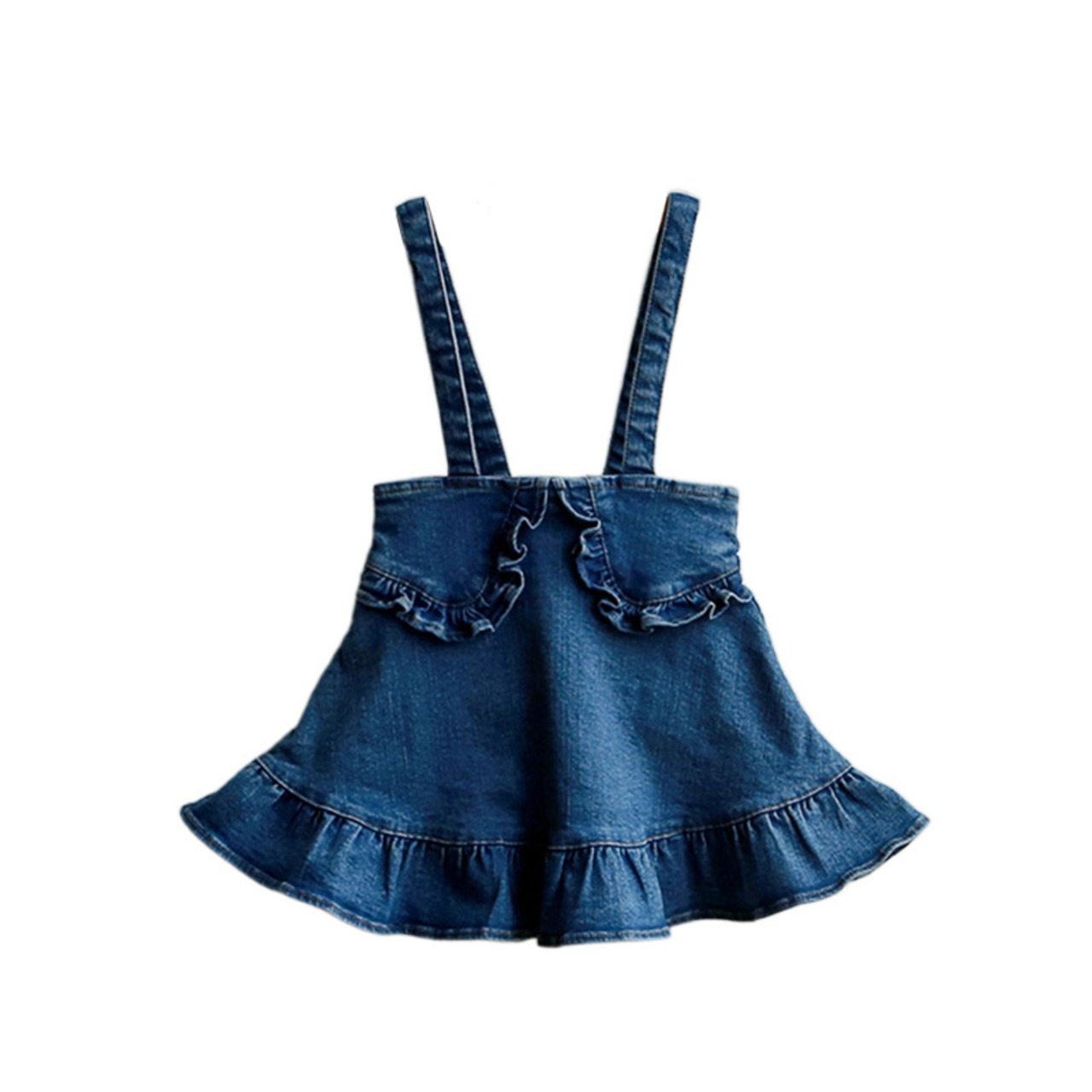 秋フリル裾サロペットスカート2色