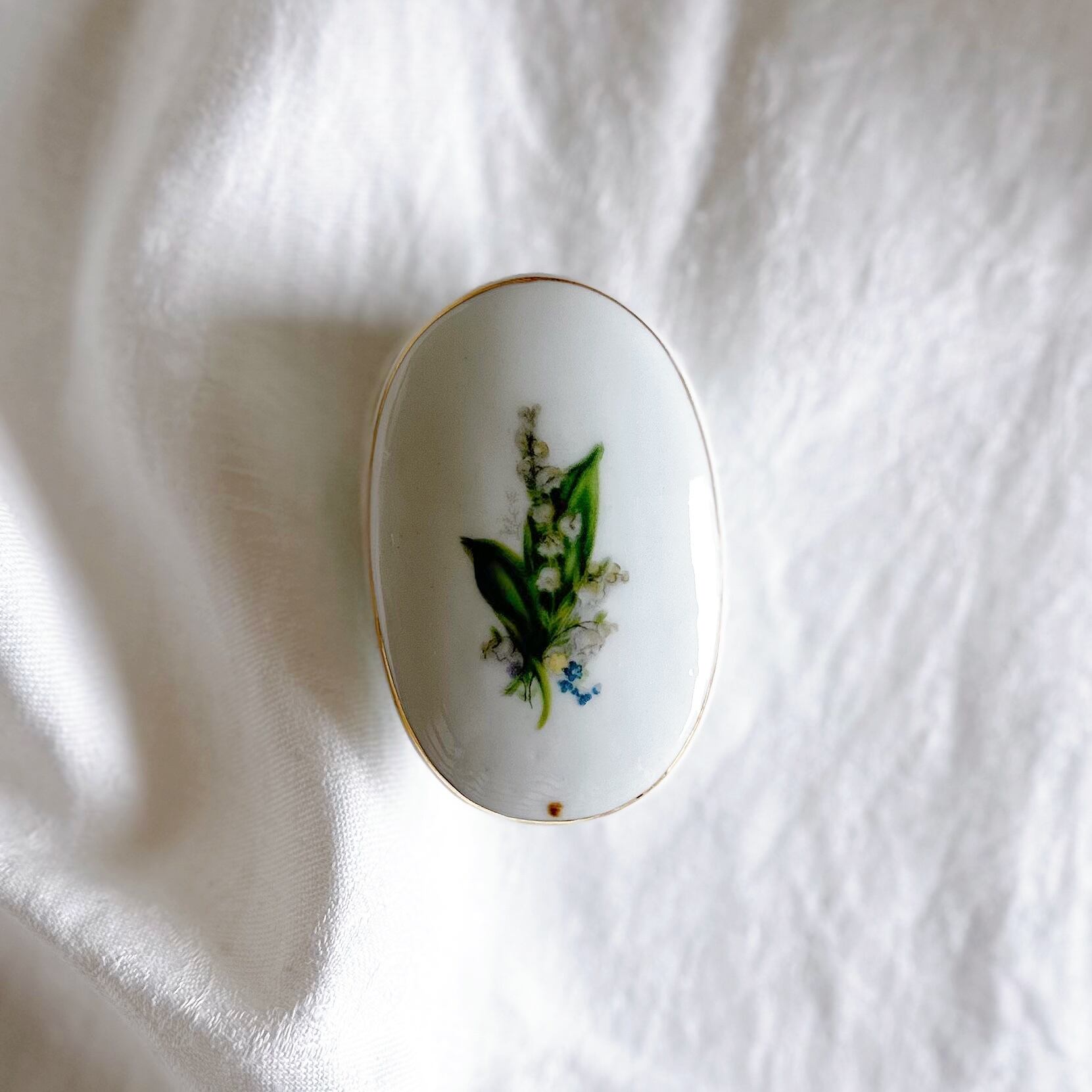 Limoges リモージュ スズラン の トリンケットボックス ジュエリー