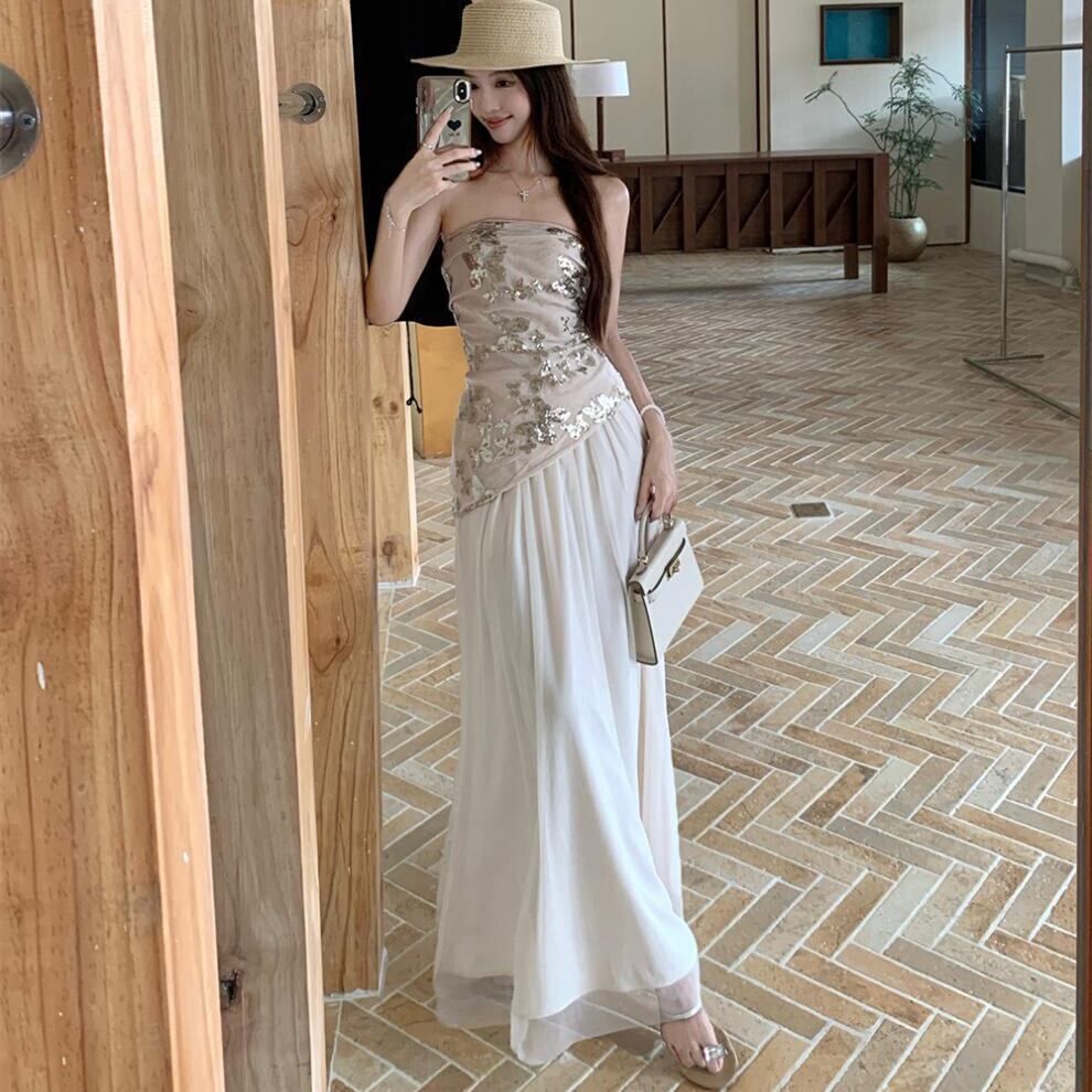 【set】ベアトップトップス×スカートセット M32782