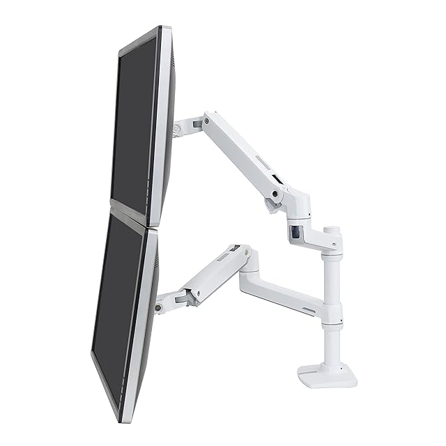 Ergotron LX モニターアーム ホワイトVESA対応 中古 ERGOTRON エルゴトロン LX モニターアーム デスクマウント デュアル 縦
