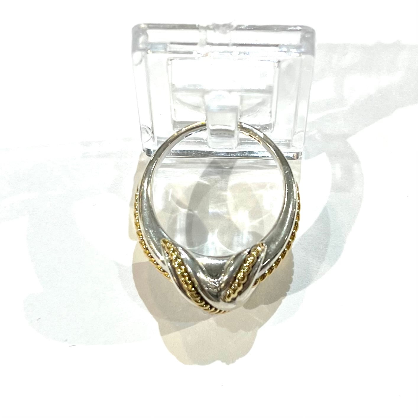 TIFFANY&CO.】【11号】2459 silver925×18kコンビシグネチャーリング／X