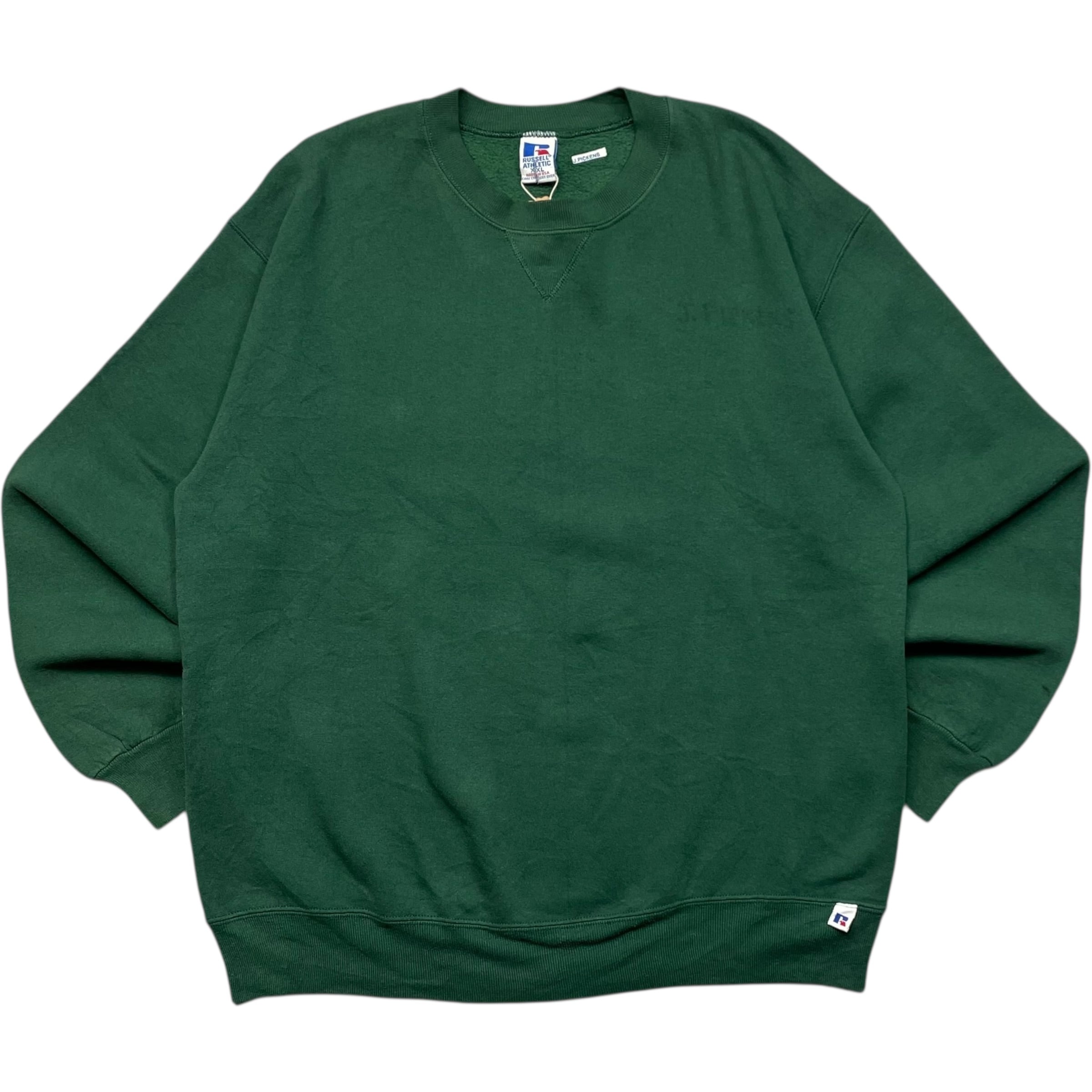 《XXL》 russell athletic ラッセルアスレチック スウェット 無地 グリーン USA製 90年代 vintage no.9509