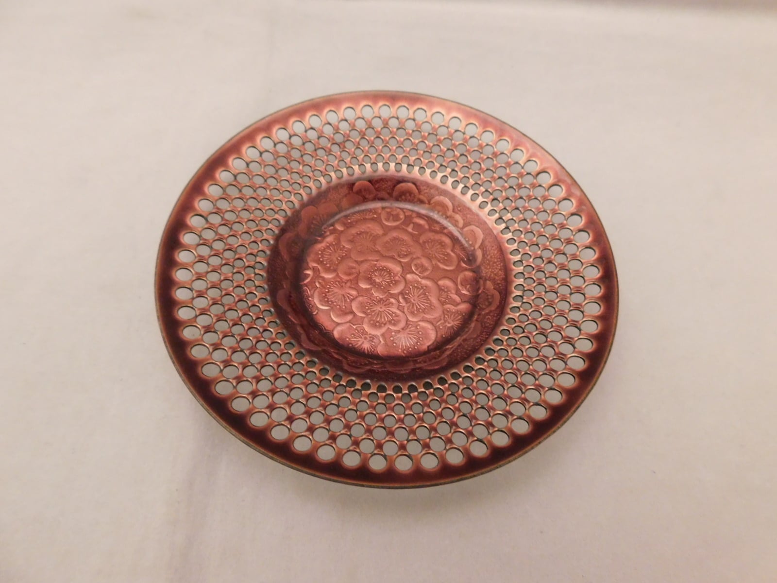 七宝梅茶托5客) cloisonné enamel Japanese tea five saucers (No10